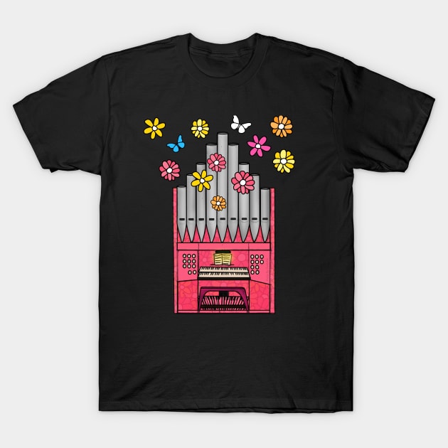 Mother's Day Church Organ Female Organist T-Shirt by doodlerob